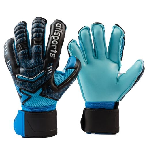Ailsports ST5511 Goalkeeper Gloves, Size 8, Blue, Latex Finger Protection - 1