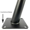 Cone Round Tube Furniture Support Legs - Straight Cone 10cm (Titanium) - 6
