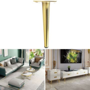 Cone Round Tube Furniture Support Legs - Straight Cone 12cm (Titanium) - 1