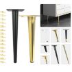 Cone Round Tube Furniture Support Legs - Straight Cone 15cm (Titanium) - 2