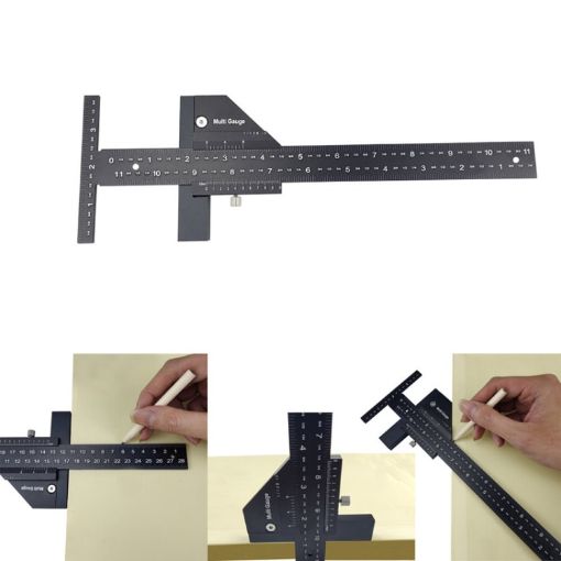 T072 Multifunctional Aluminum Alloy Woodworking T Type Marking Ruler - 1