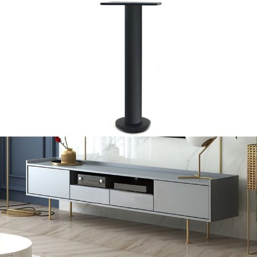 Adjustable Stainless Steel Furniture Legs 35cm - Matte Black LH-TJ003 - 1