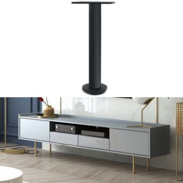 Adjustable Stainless Steel Furniture Legs, 37cm Matte Black - LH-TJ003 - 1