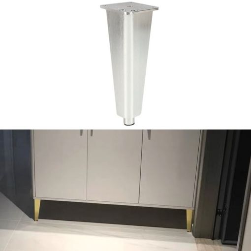 Adjustable 15cm Silver Aluminium Furniture Stand Legs - 1