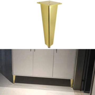 Adjustable Gold Aluminium Furniture Stand Legs, 23cm Height - 1