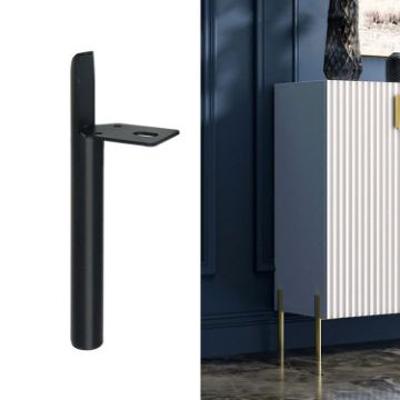 Cylindrical Metal Furniture Support Legs 15cm Matte Black LH-D012-01 - 1