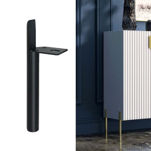 Cylindrical Metal Furniture Support Legs 15cm Matte Black LH-D012-01 - 1