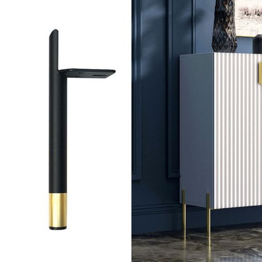 Cylindrical Metal Furniture Support Legs 20cm - Black Gold LH-D012-01 - 1