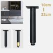 Adjustable Metal Furniture Support Legs, 10.5cm Height, Matte Black - 6