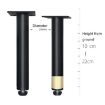 Adjustable Metal Furniture Support Legs, 11cm Height, Matte Black - 4