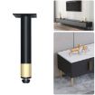 Adjustable Metal Furniture Support Legs, 13cm Height, Black Gold Finish - 1