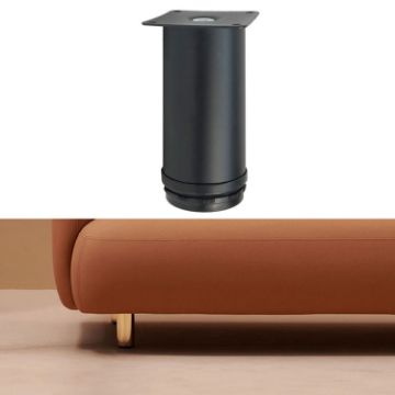 Thickened Stainless Steel Furniture Support Legs 8cm Matte Black - 1