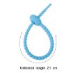 Silicone Data Cable Storage Straps - 20 PCS Blue Cable Organizer - 3