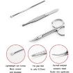Stainless Steel Nail Trimming Grooming Set - Dark Brown - 4