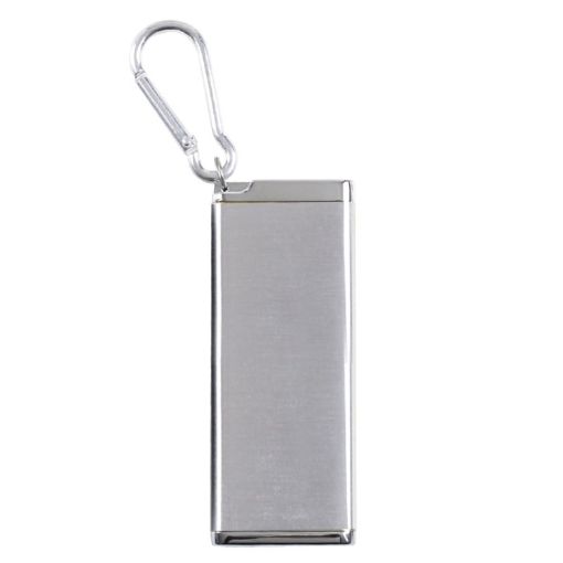Silver Portable Cigarette Case with Lid and Sealed Ashtray - 1