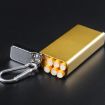 Silver Engraved Flower Portable Cigarette Case with Lid Sealed Ashtray - 6