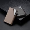 Men's Black Leather Stainless Steel Business Card Clamp - 5