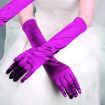 Bride Gloves Satin Long Vintage Sunscreen Wedding Dress Gloves Purple - 1