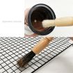 Wooden Handle Coffee Grinder & BBQ Pig Bristle Cleaning Brush (Floral) - 5