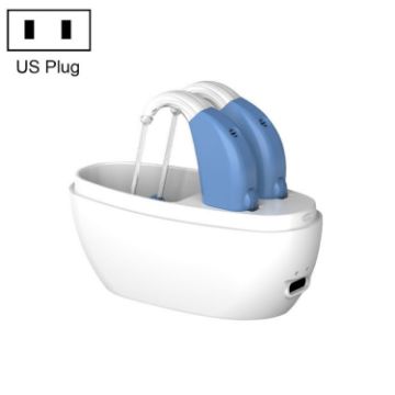 Elderly Hearing Aid Sound Amplifier - US Plug, Blue/White Charging Bin - 1