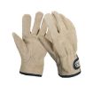 Heat Resistant Cowhide Gloves - CLS Outdoor Barbecue Protective (Khaki) - 1