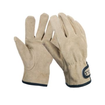 Heat Resistant Cowhide Gloves - CLS Outdoor Barbecue Protective (Khaki) - 1