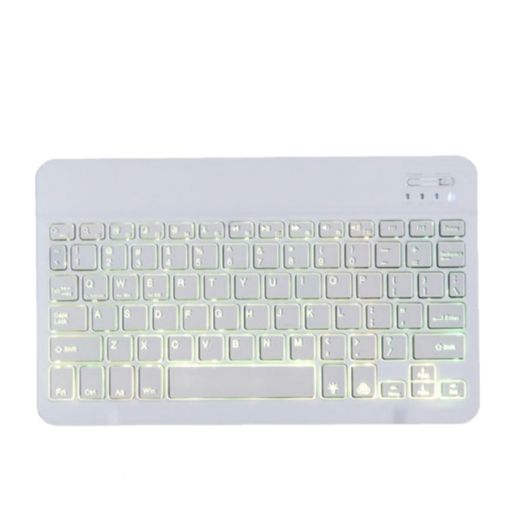 78 Keys RGB Backlit Bluetooth Keyboard for Mobile/Tablet - White, 10 Inch - 1