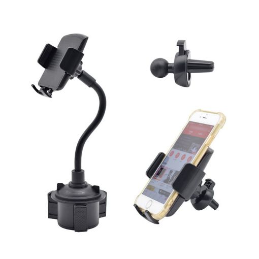 Universal Air Inlet Cup Seat & Long Hose Car Phone Bracket Holder - 1