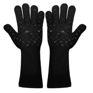 Silicone BBQ Gloves - High Temp Resistant, Anti-Scalding (Flame Dots) - 1