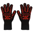 Silicone BBQ Gloves - High Temp Resistant, Anti-Scalding (Flame Red) - 1