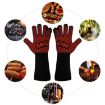 Silicone BBQ Gloves - High Temp Resistant, Anti-Scalding (Middle Flame Black) - 5