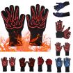 High Temp Resistant Silicone BBQ Gloves, Anti-Scald, Full Dots Red - 2