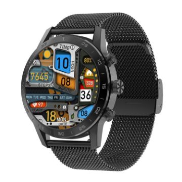 LOANIY DT70 Black Steel Analog Digital Dual Display Smart Call Watch - 1