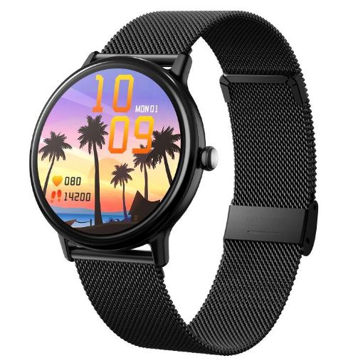 LOANIY CF80 1.08" Heart Rate Smart Bluetooth Watch - Black Steel - 1