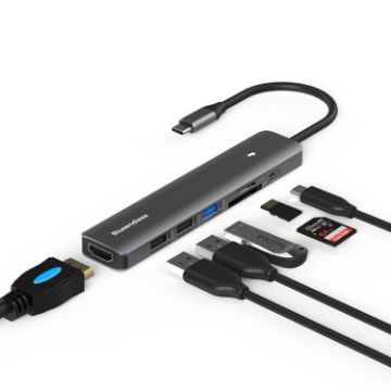 Blueendless 7-in-1 Type-C USB 3.0/2.0 HDMI 4K HUB Adapter - 1