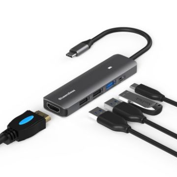Blueendless 5-in-1 Type-C USB 3.0/2.0 HDMI 4K HUB Adapter - 1