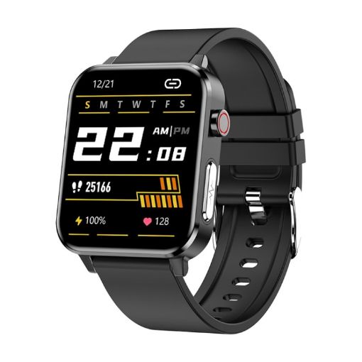 LOANIY E86 1.7" Heart Rate Smart Bluetooth Watch - Black - 1