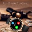 LOANIY E18 Pro Smart Watch with Bluetooth Calling & NFC, Gold Leather - 3
