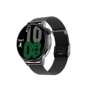 Wearkey DT4+ Smart Call Watch, 1.36" HD Screen, NFC, Black Steel - 1