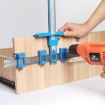 Blue Woodworking Aid Tool Handle Punch Locator Cabinet Door Opener Set - 7