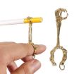 Gold Plated Skull Hand Game Cigarette Clip Electroplating Ring - 1