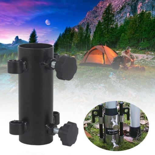 HIKEMAN Enlarged Aperture Camping Canopy Pole Holder, Adjustable, Black - 1