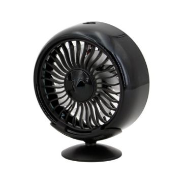 F102 Black Vehicle Dashboard USB Fan with Colorful Lights - 1