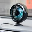 F102 Silver Vehicle Dashboard USB Fan with Colorful Lights - 4
