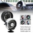 F102 Silver Vehicle Dashboard USB Fan with Colorful Lights - 5