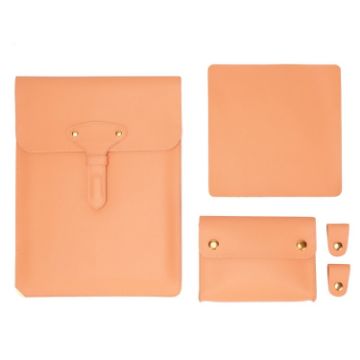 S177 3 In 1 Leather Waterproof Laptop Liner Bag, 15" (Honeydet Oranges) - 1
