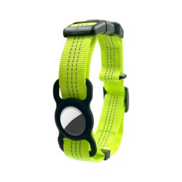 PUGGA GG1002 Dog GPS Collar for AirTag, Size L, Fluorescent Green - 1