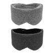 Oversized Cotton Blackout Sleep Eye Mask - Breathable, Black - 2