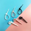 Fishbone Silicone Cable Tie Organizer - 3 Sets, 20pcs/Set, White - 3