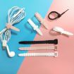 Fishbone Silicone Cable Tie Organizer - 3 Sets, 20pcs/Set, White Ice Color - 2